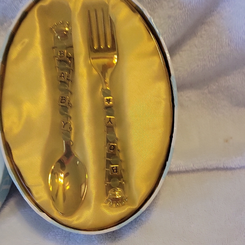 Mud Pie Prince Beaded Gold Flatware Set